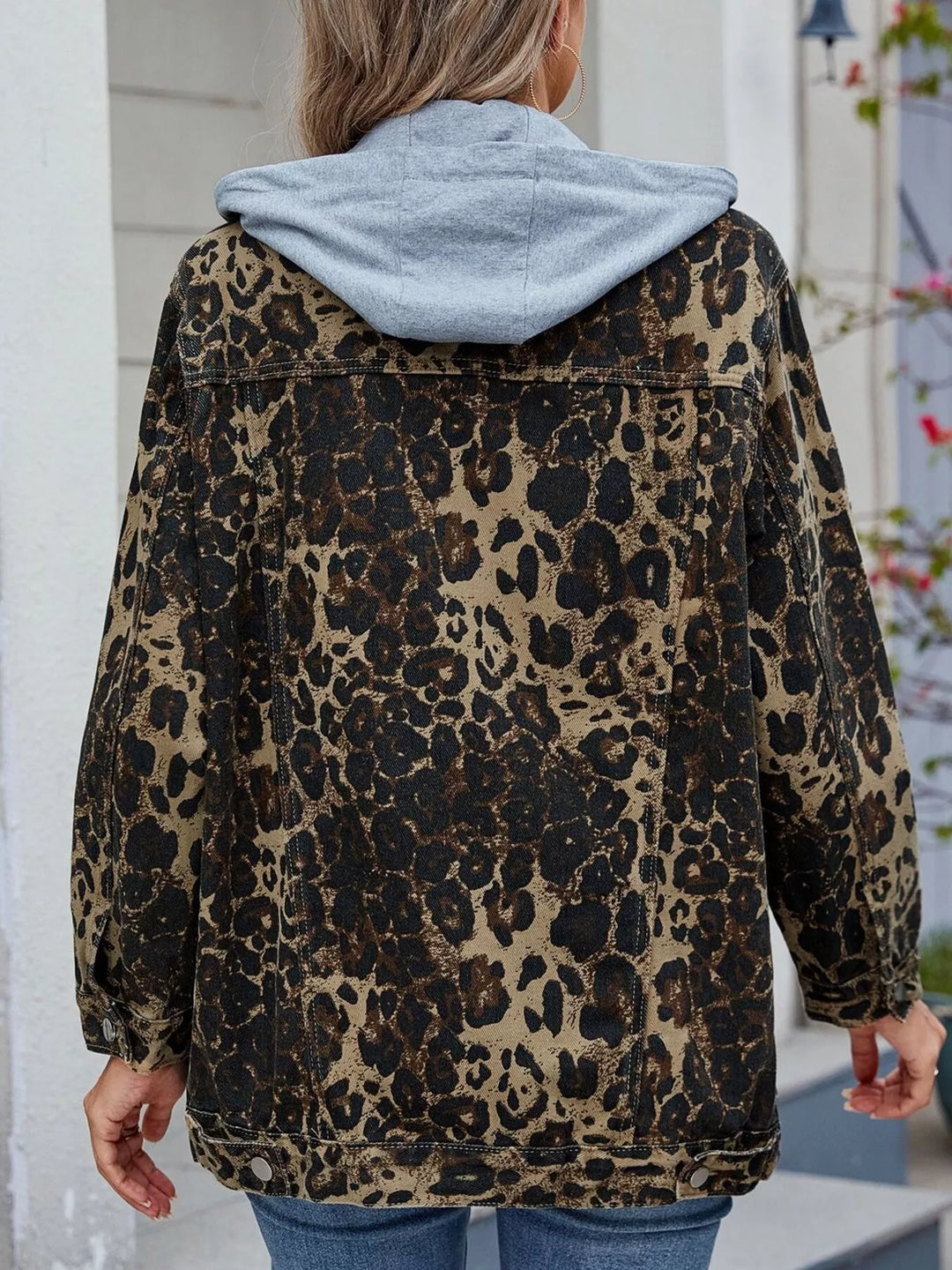 ז'קט ג'ינס מכופתר ארוך בגזרה רפויה - Washed Jean Jacket