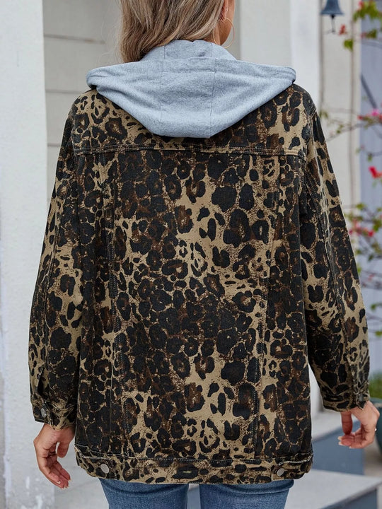 ז'קט ג'ינס מכופתר ארוך בגזרה רפויה - Washed Jean Jacket