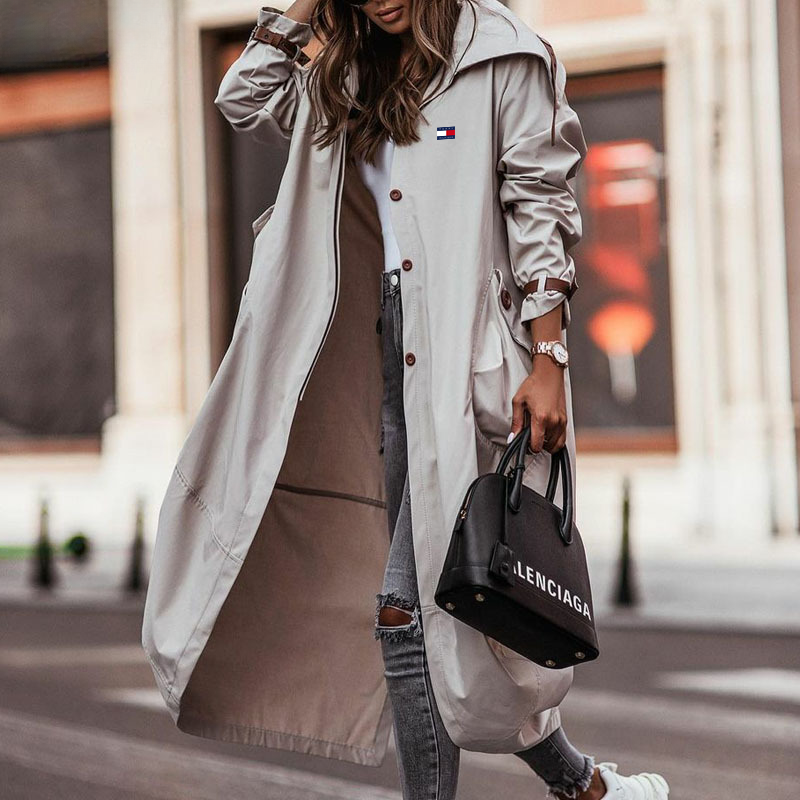 מעיל ארוך עם קפוצ'ון לנשים