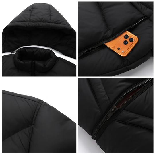 מעיל מרופד עם קפוצ'ון