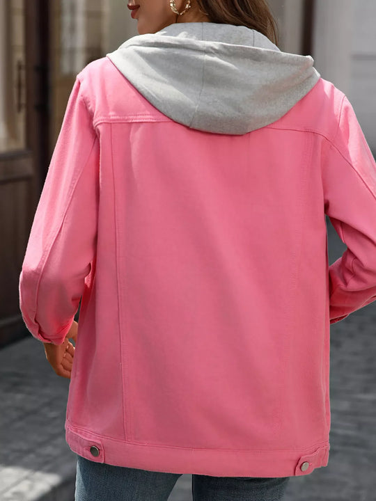 ז'קט ג'ינס מכופתר ארוך בגזרה רפויה - Washed Jean Jacket