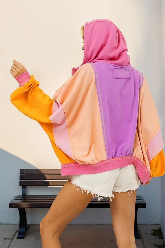 קפוצון קפוצ'ון עם רוכסן בצבע בלוק בגודל מלא